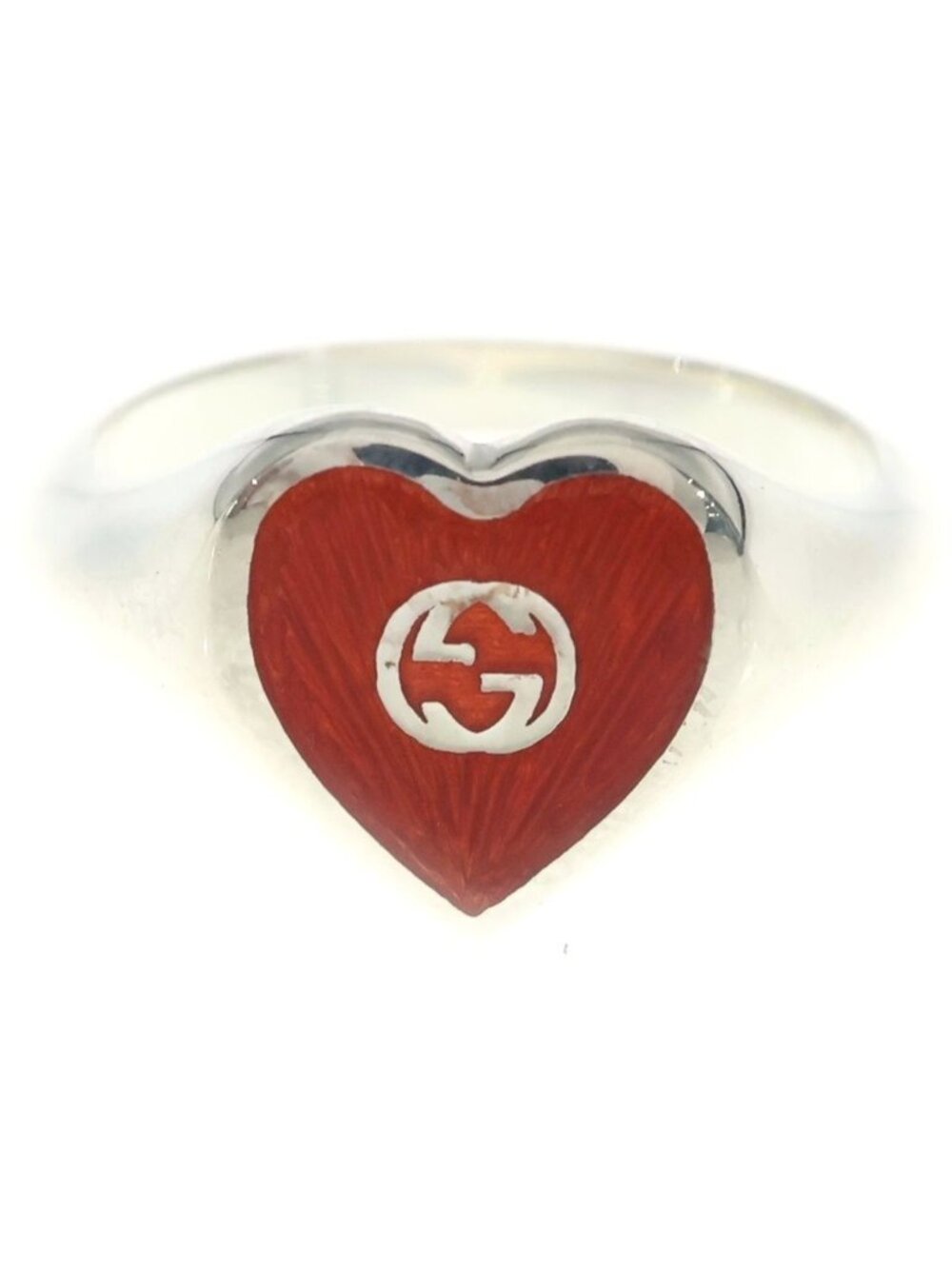 Gucci Interlocking G Heart Ring Silver